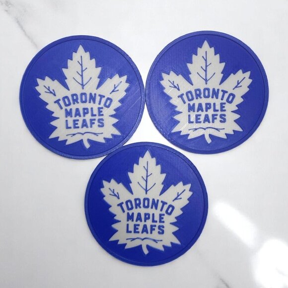 Toronto Maple Leafs 3D-Printed Drink Coasters Set of 3 - Picture 1 of 4